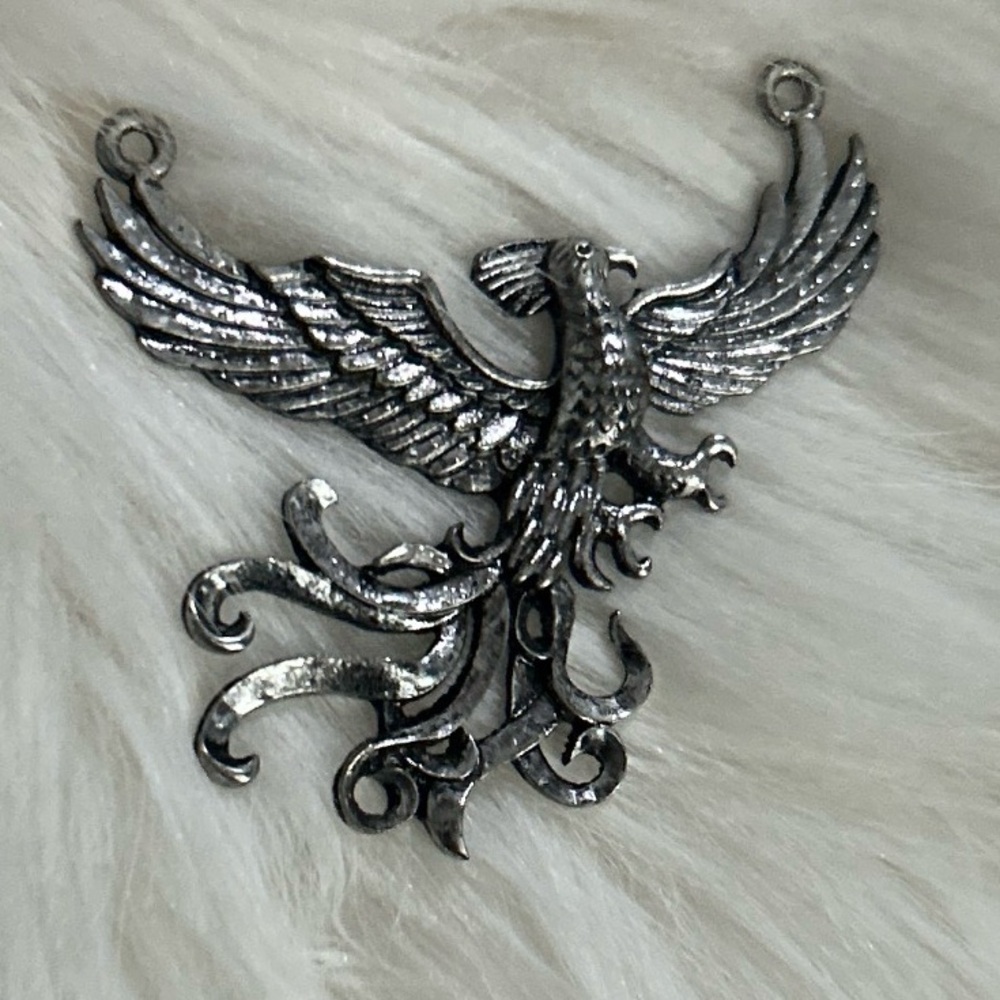 Silver Tone Phoenix Pendant Harry Potter